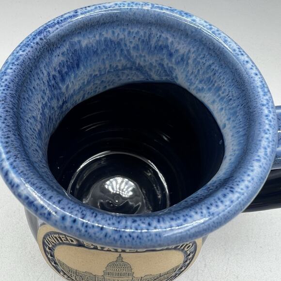 Deneen Pottery 2017 United States Capitol Washington, DC Blue Pot Belly Mug RARE - Picture 4 of 5
